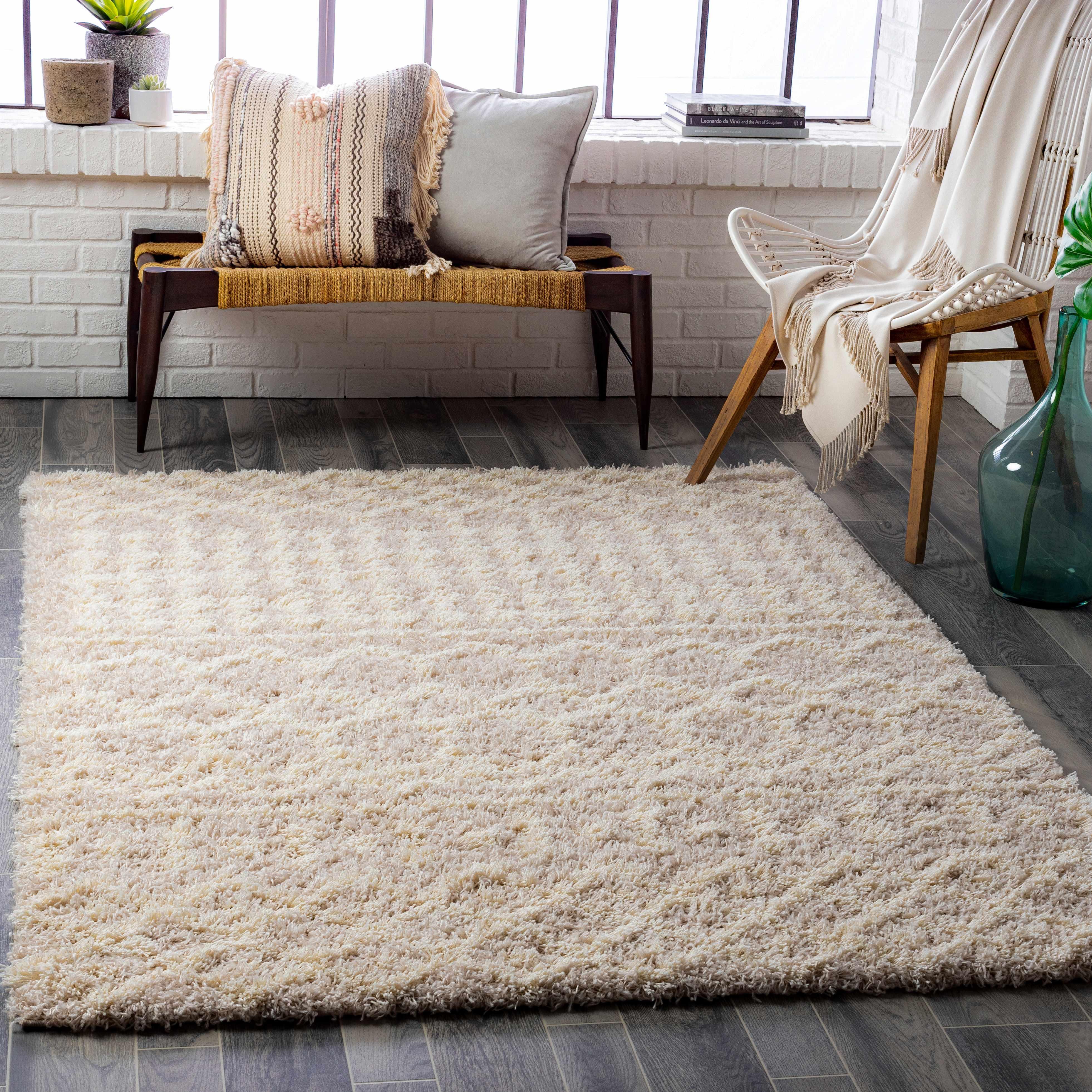 Prompton Cream Plush Area Rug