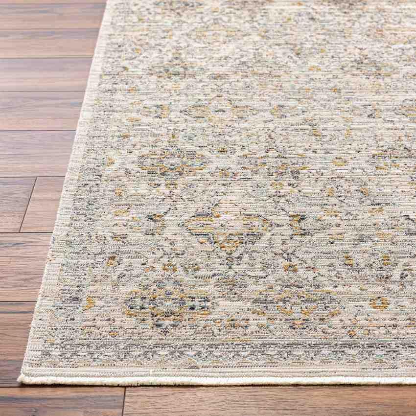 Radha Traditional Dark Olive/Ivory Washable Area Rug