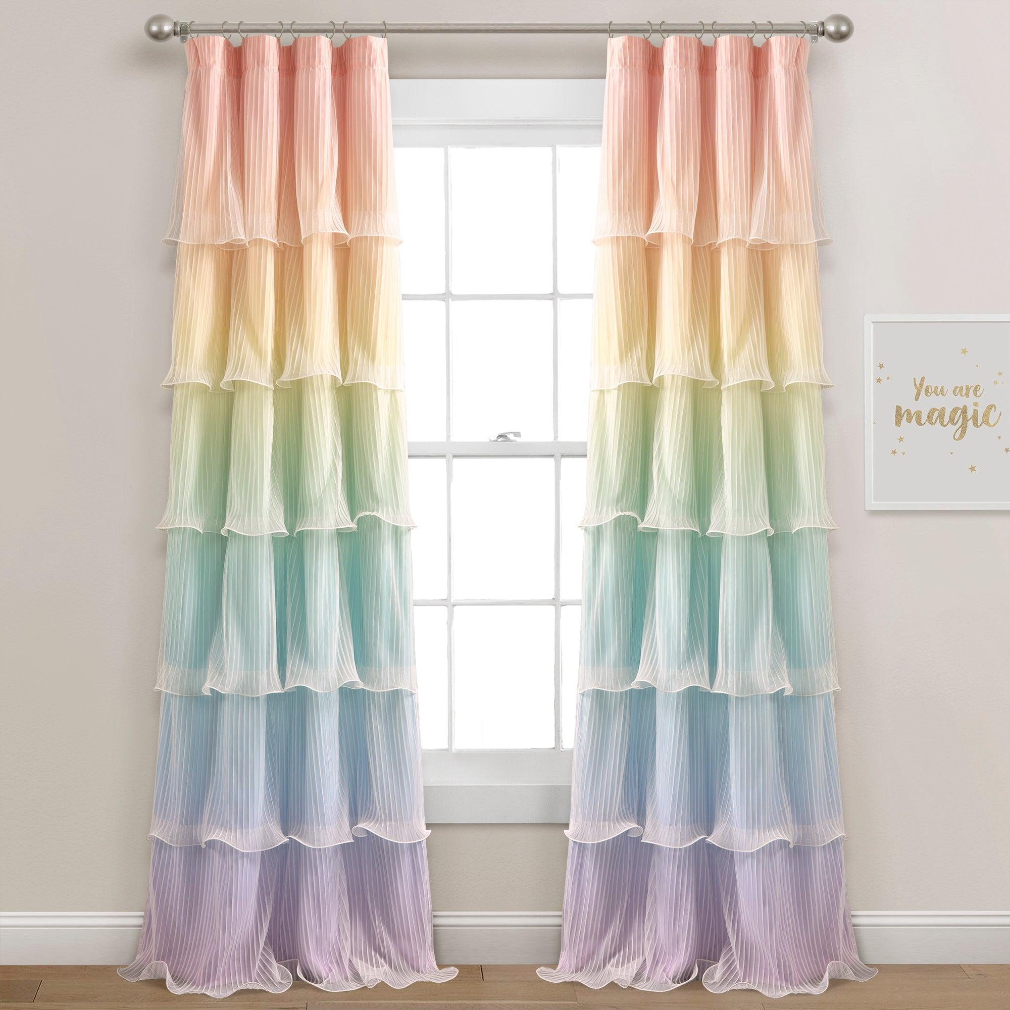 Rainbow Ombre Nerina Window Curtain Panel Set