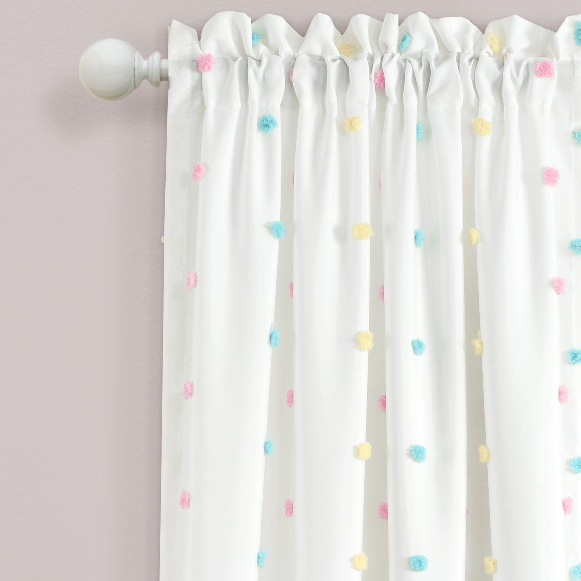 Rainbow Tufted Dot Window Curtain Panel