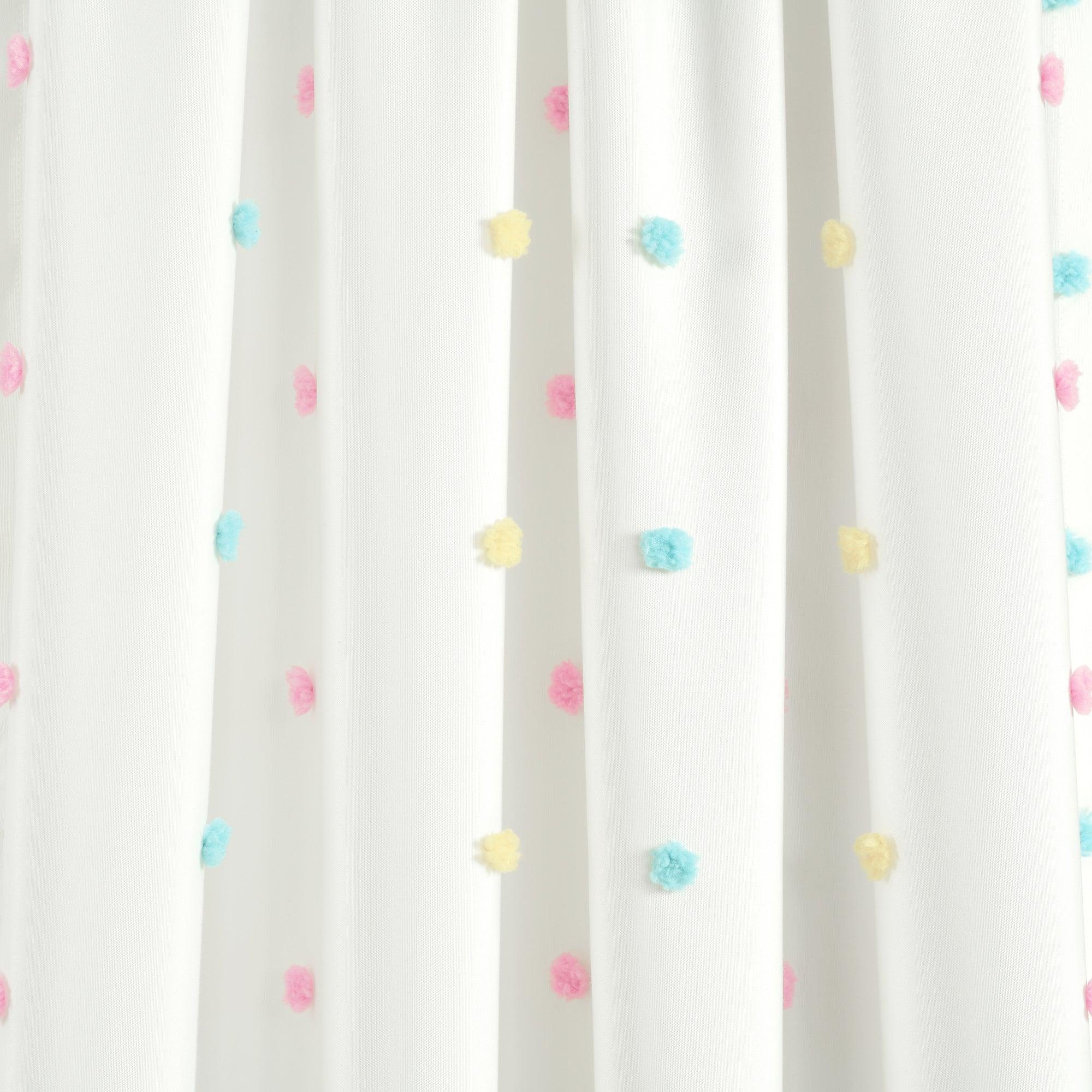 Rainbow Tufted Dot Window Curtain Panel