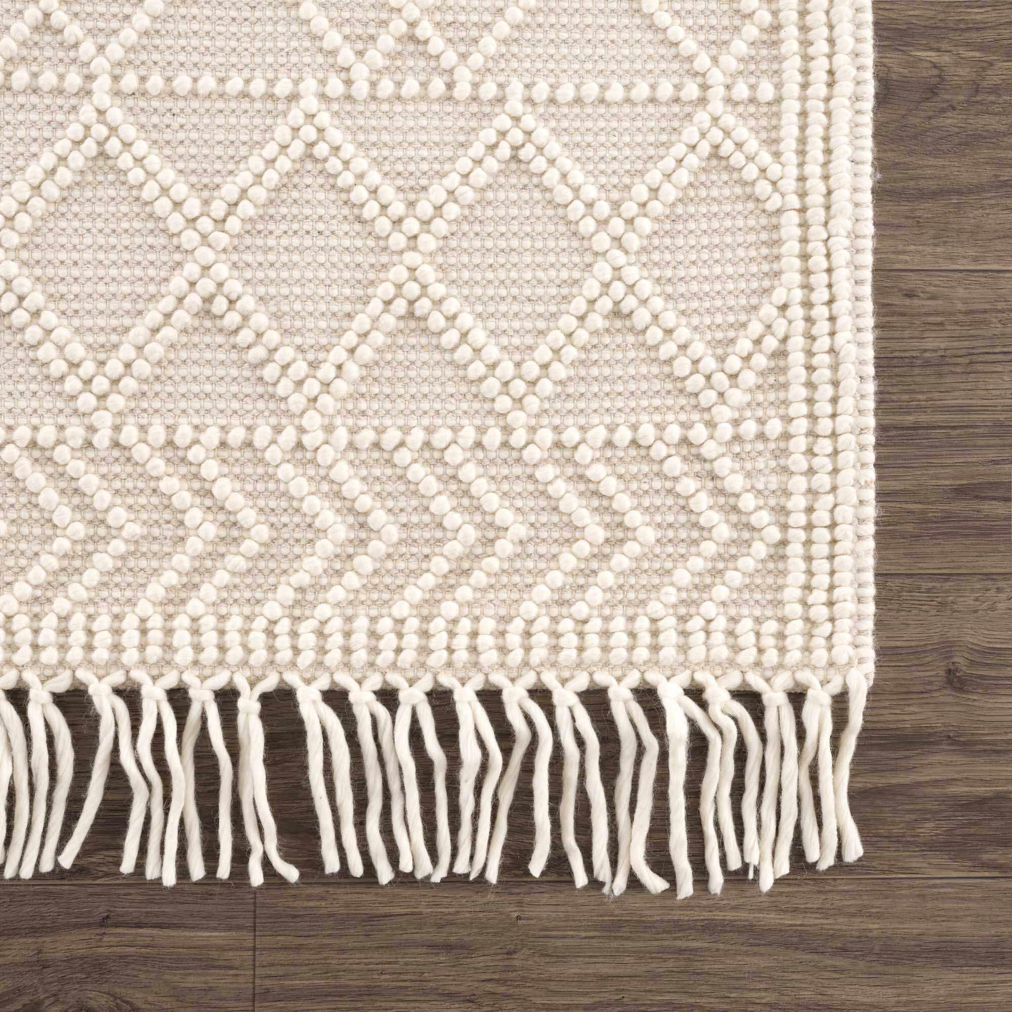 Ramsbury Beige Trellis Wool Rug