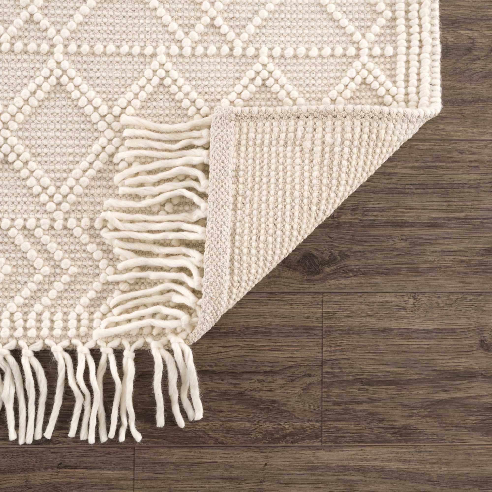 Ramsbury Beige Trellis Wool Rug