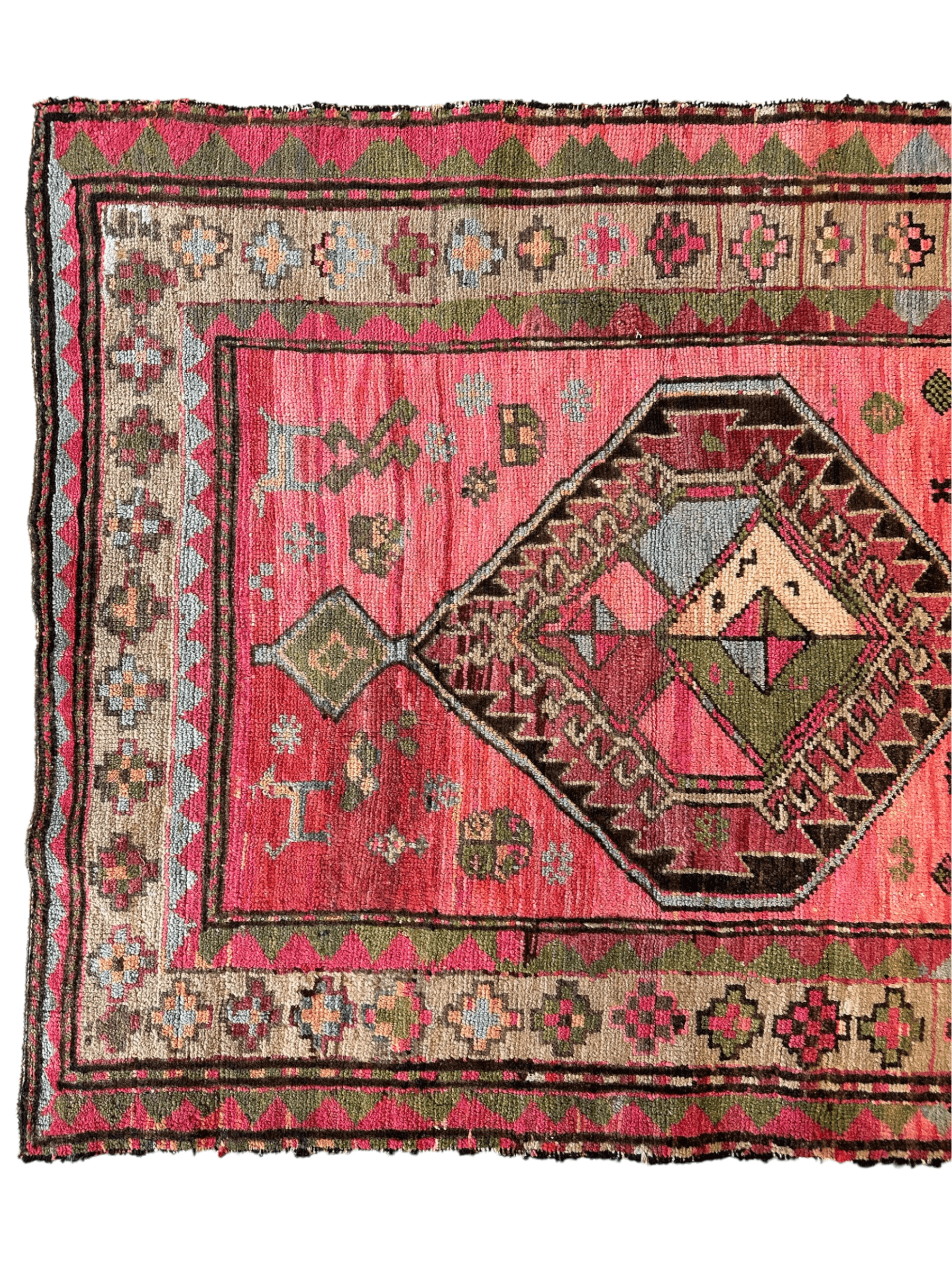 Rare Antique Handmade Caucasian Runner Rug 3’7" x 9’2"