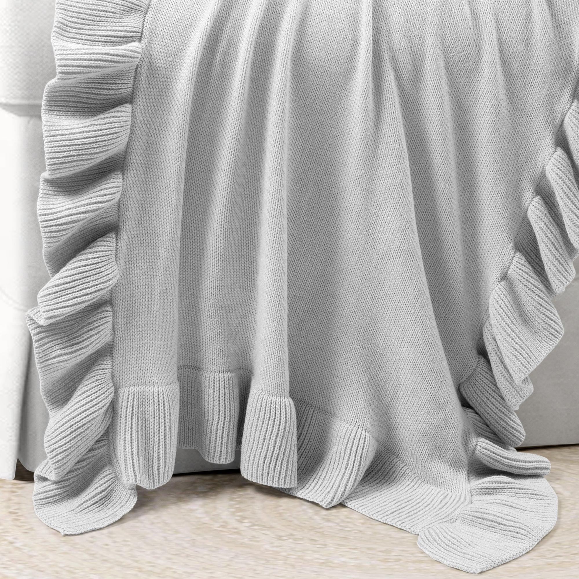 Reyna Soft Knitted Ruffle Baby Blanket