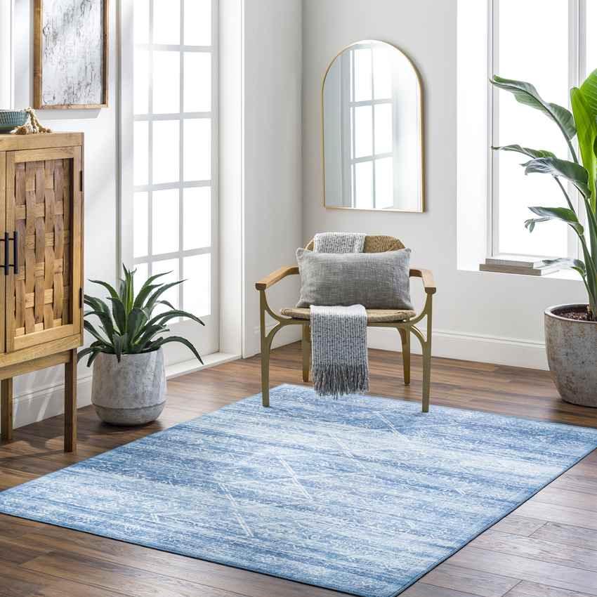 Rosalind Traditional Cobalt Washable Area Rug