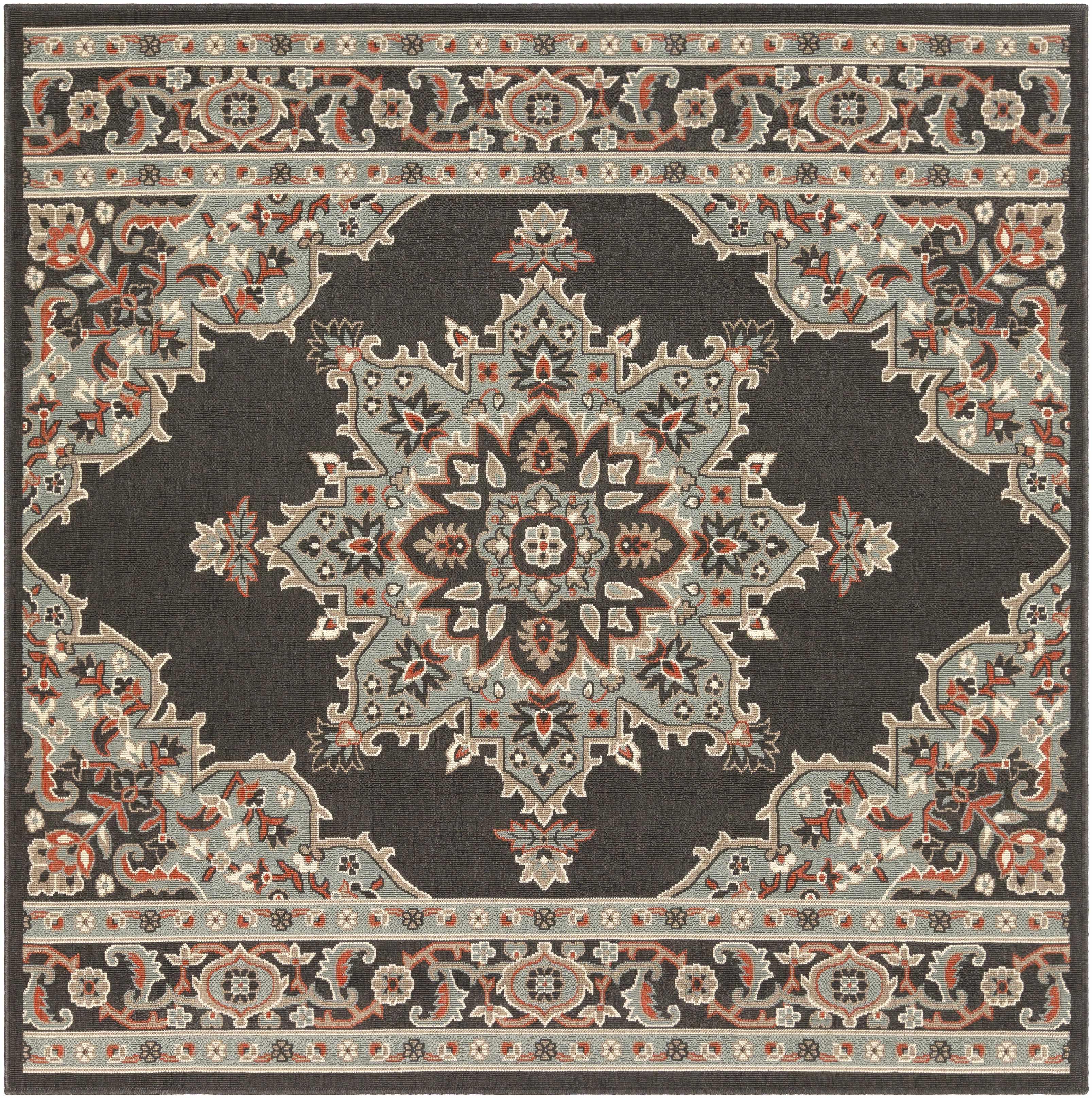 Roseglen Brown Medallion Area Rug