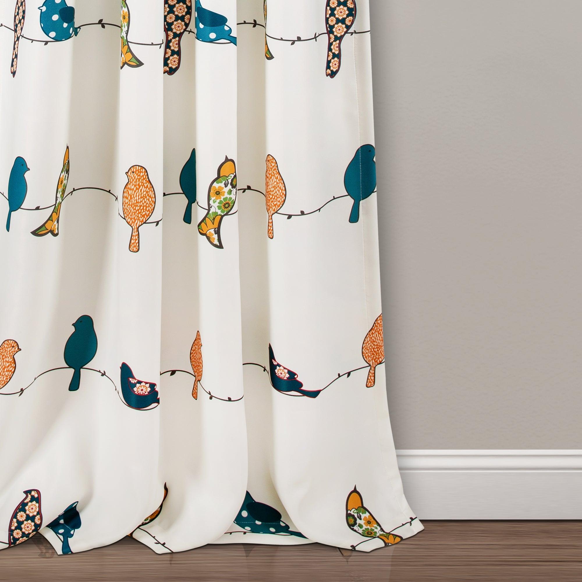 Rowley Birds Light Filtering Window Curtain Set