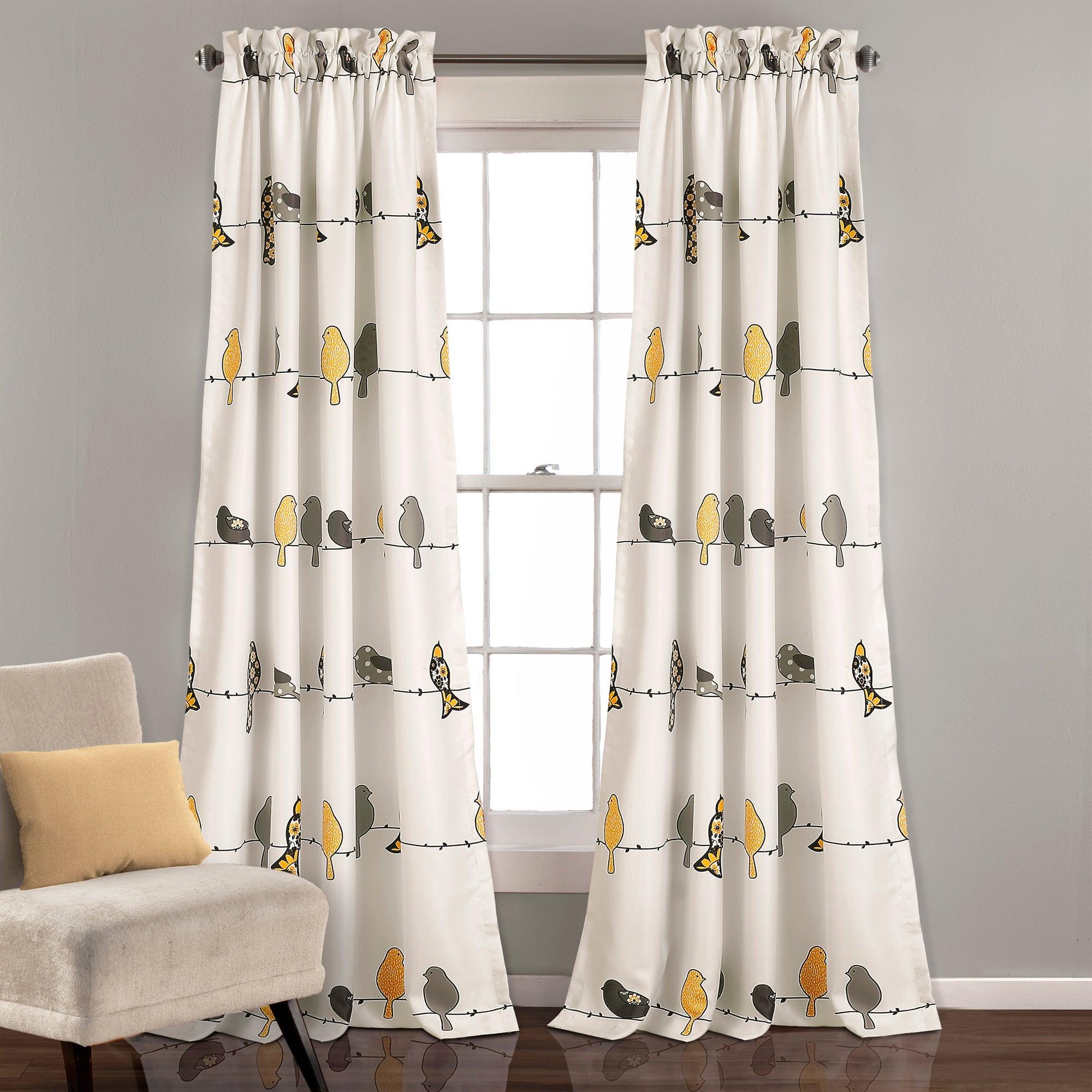 Rowley Birds Light Filtering Window Curtain Set