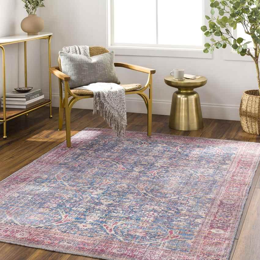 Royal Center Traditional Denim Washable Area Rug