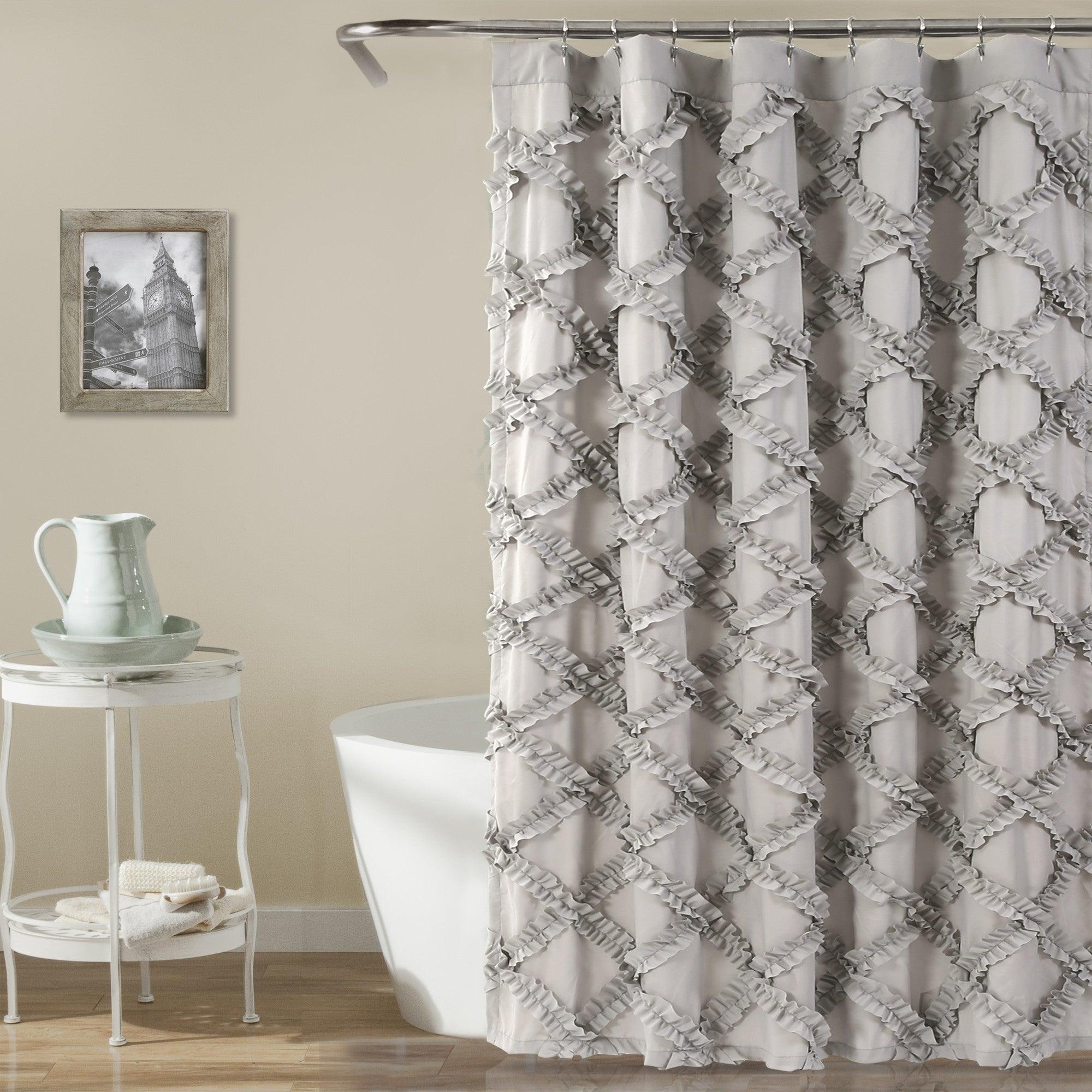 Ruffle Diamond Shower Curtain