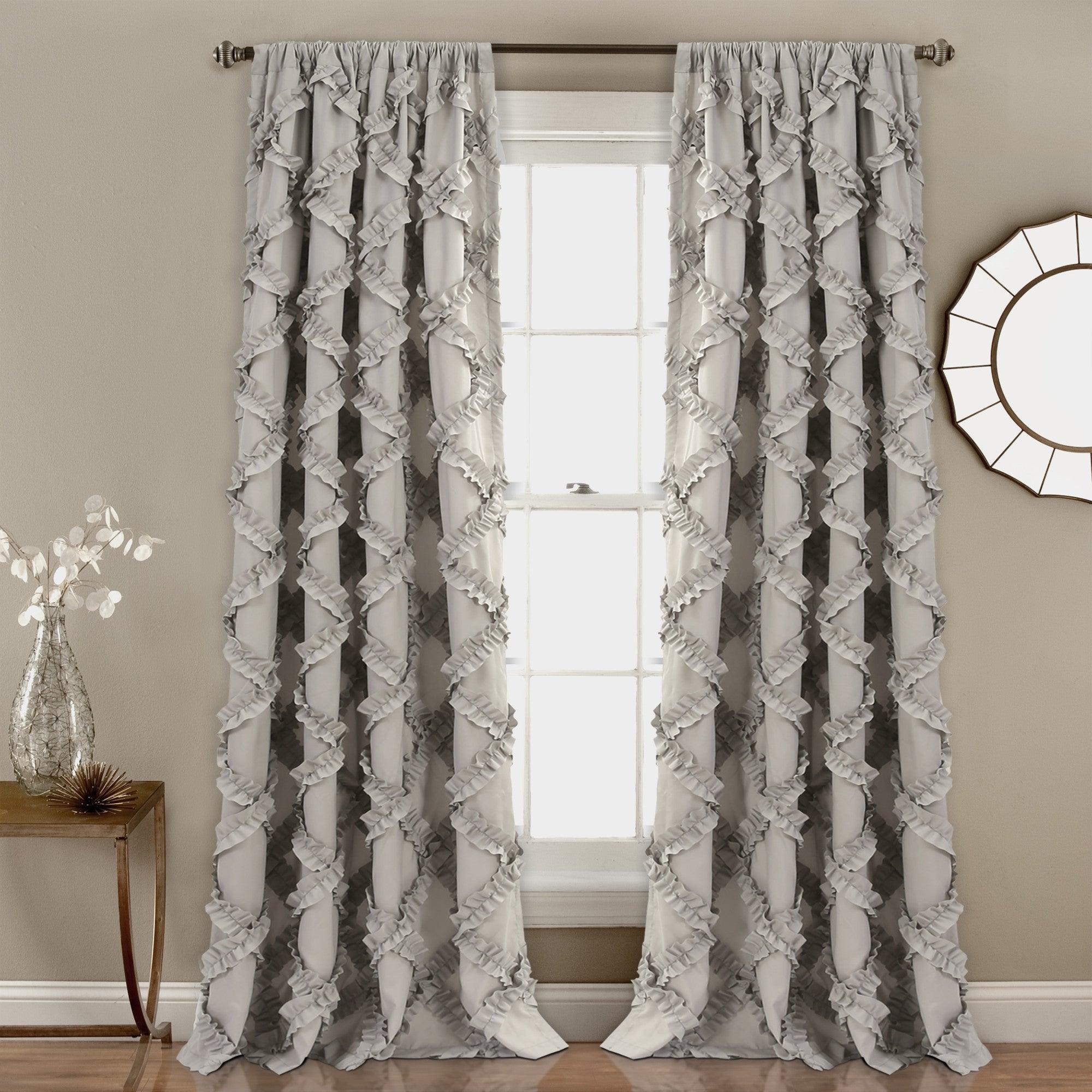 Ruffle Diamond Window Curtain Set