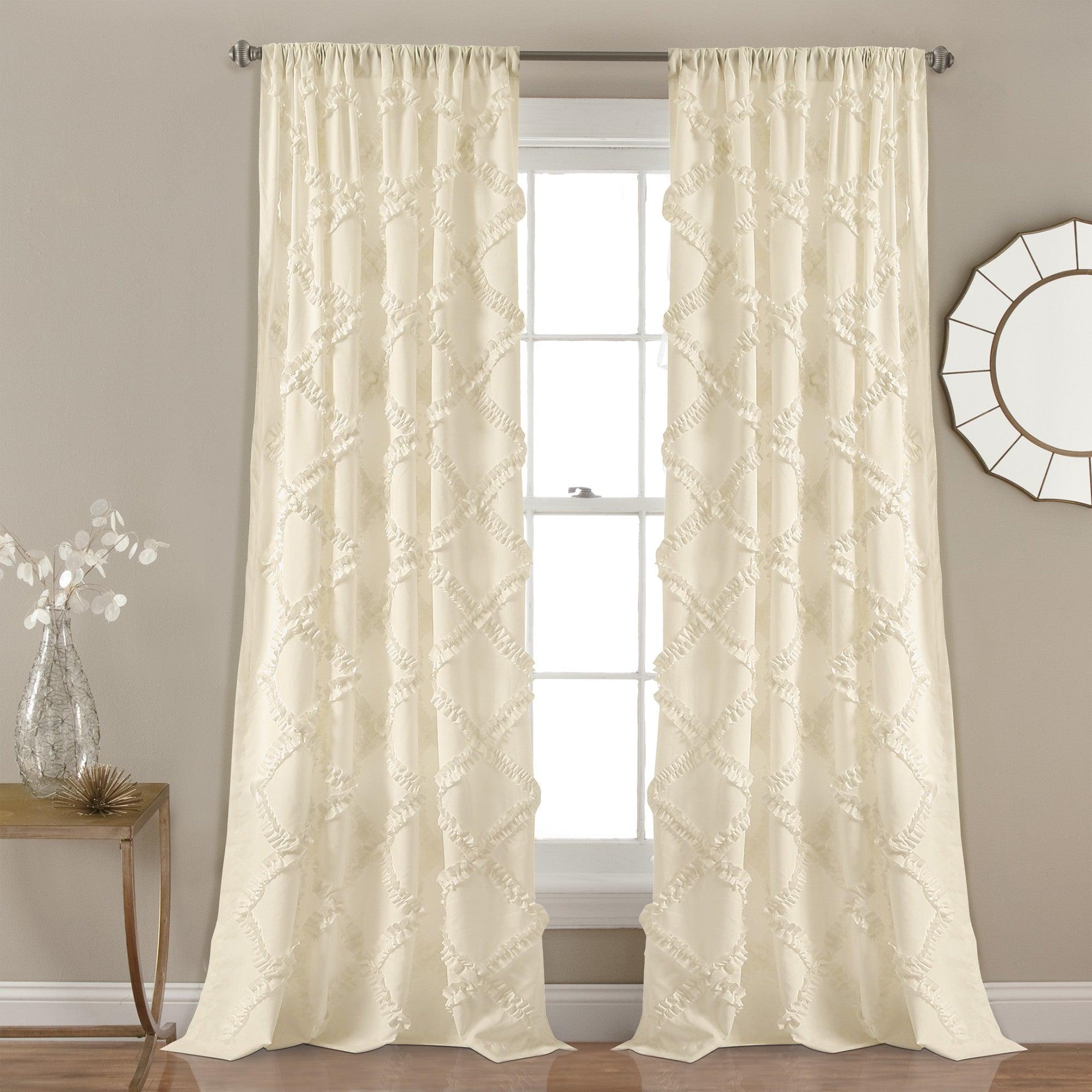 Ruffle Diamond Window Curtain Set