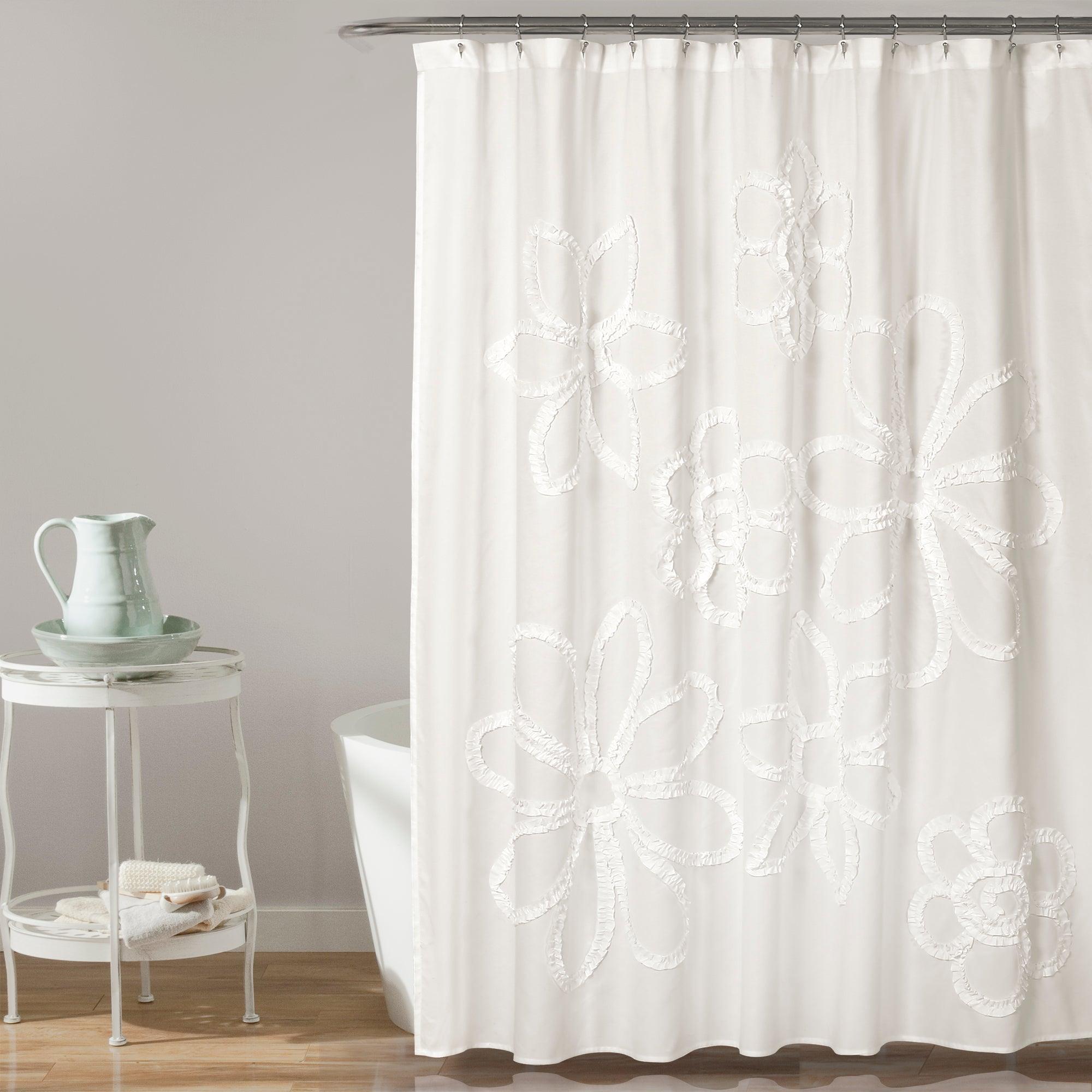 Ruffle Flower Shower Curtain