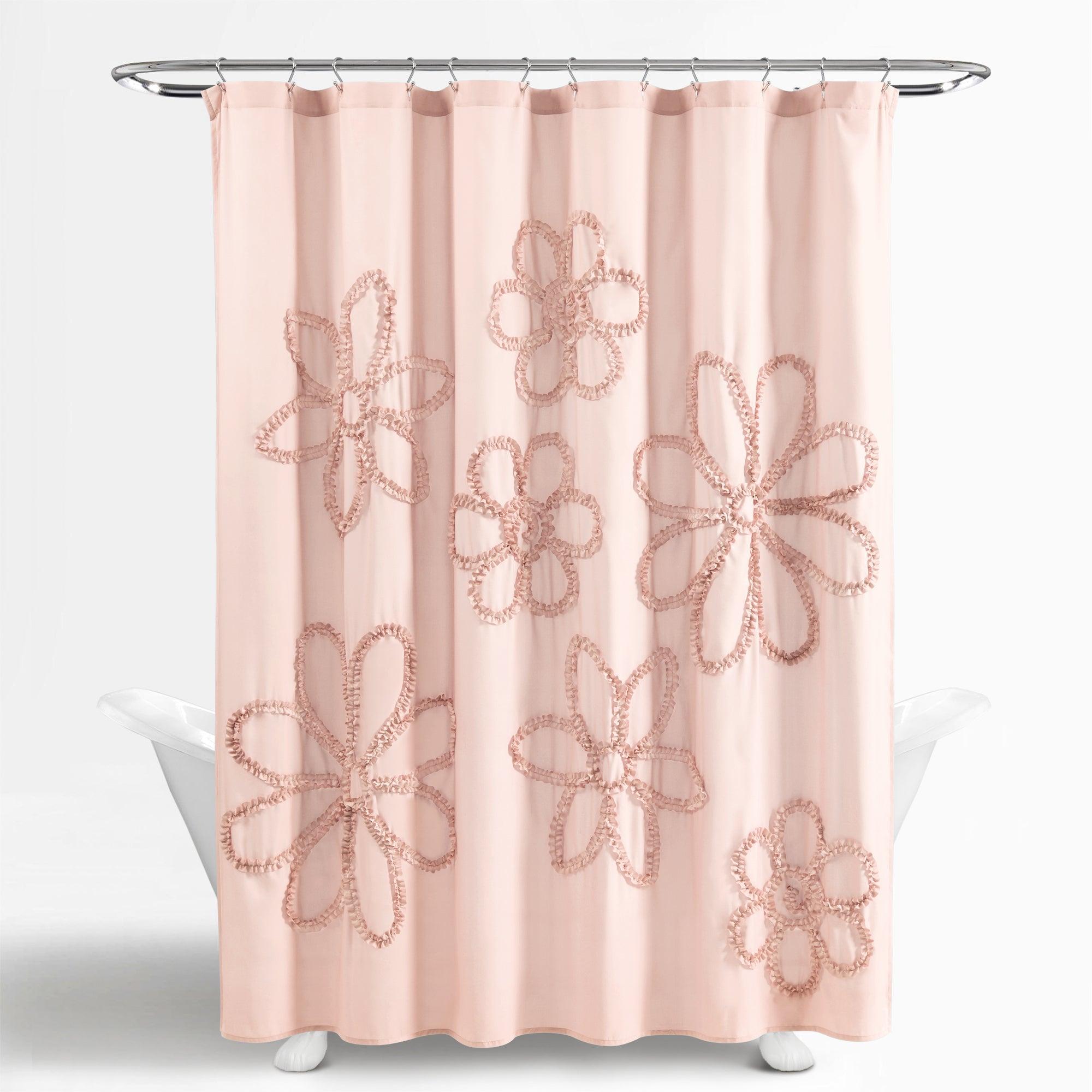 Ruffle Flower Shower Curtain