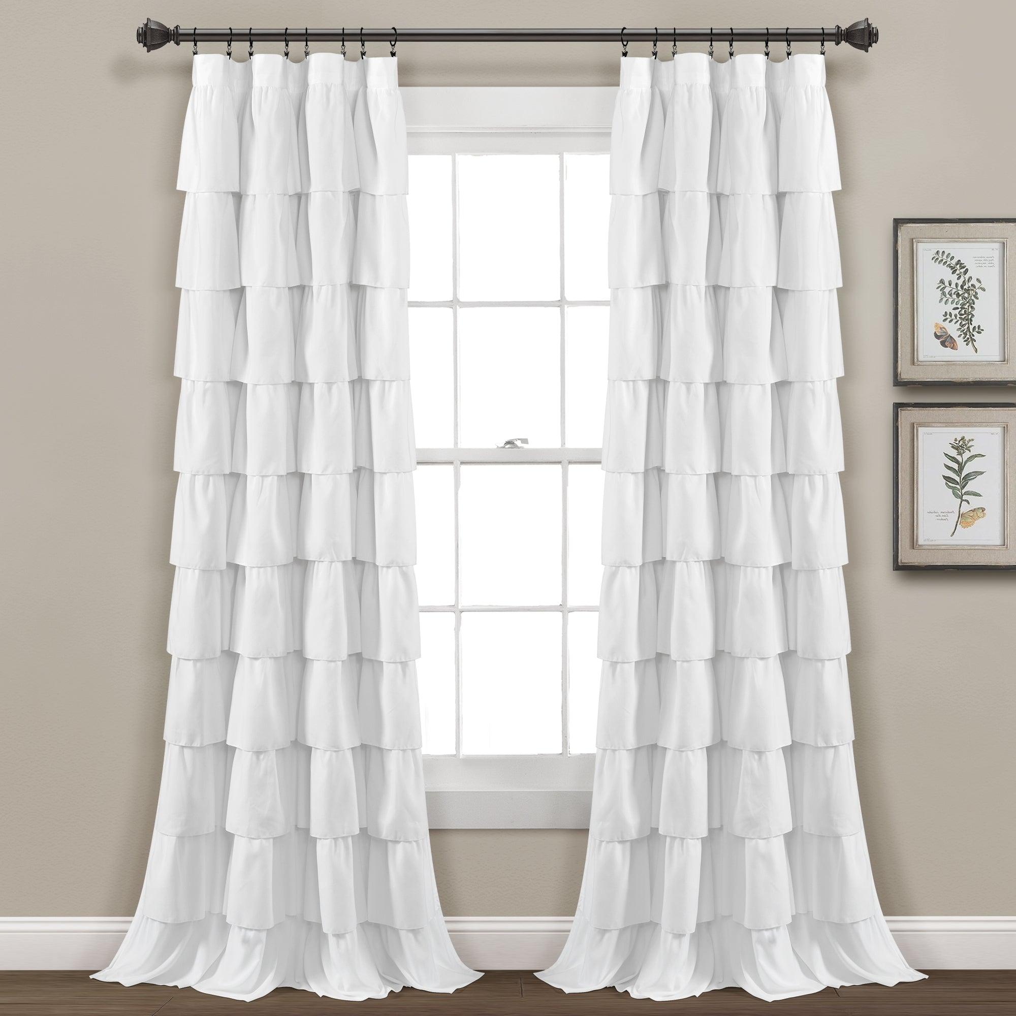 Ruffle Window Curtain Panel