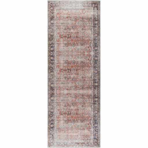 Rust Anahawan Distressed Washable Area Rug