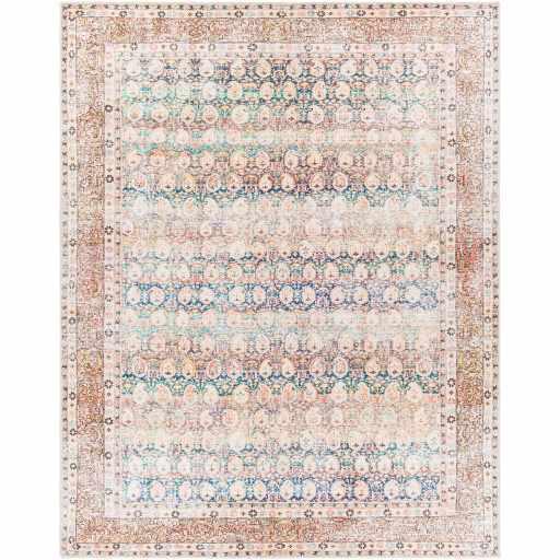 Rust Maligaya Distressed Washable Area Rug