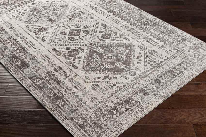 Salamonia Traditional Medium Gray Washable Area Rug