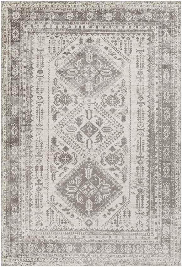 Salamonia Traditional Medium Gray Washable Area Rug