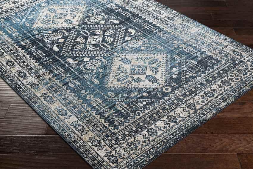 Salamonia Traditional Navy Washable Area Rug