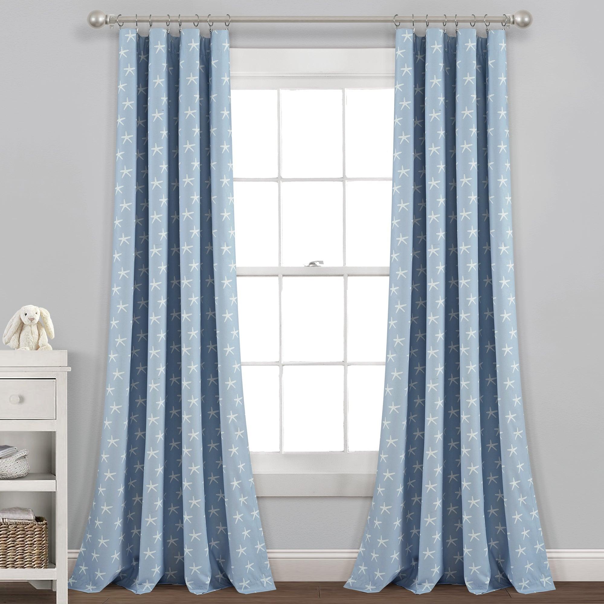 Seaside Starfish Blackout Window Curtain Panel