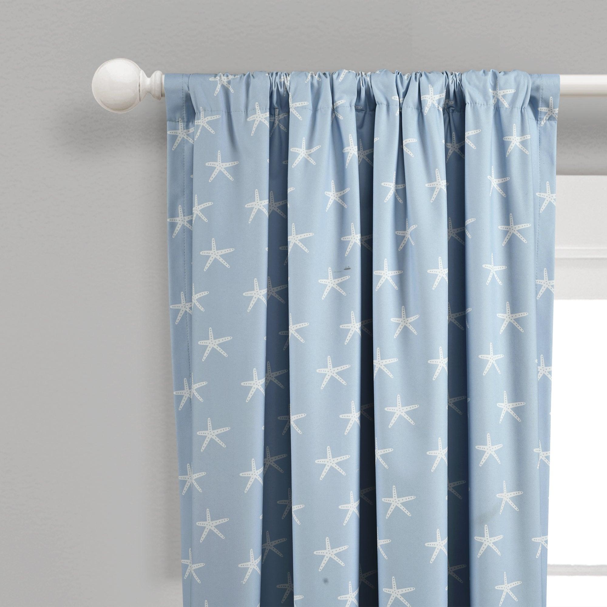 Seaside Starfish Blackout Window Curtain Panel