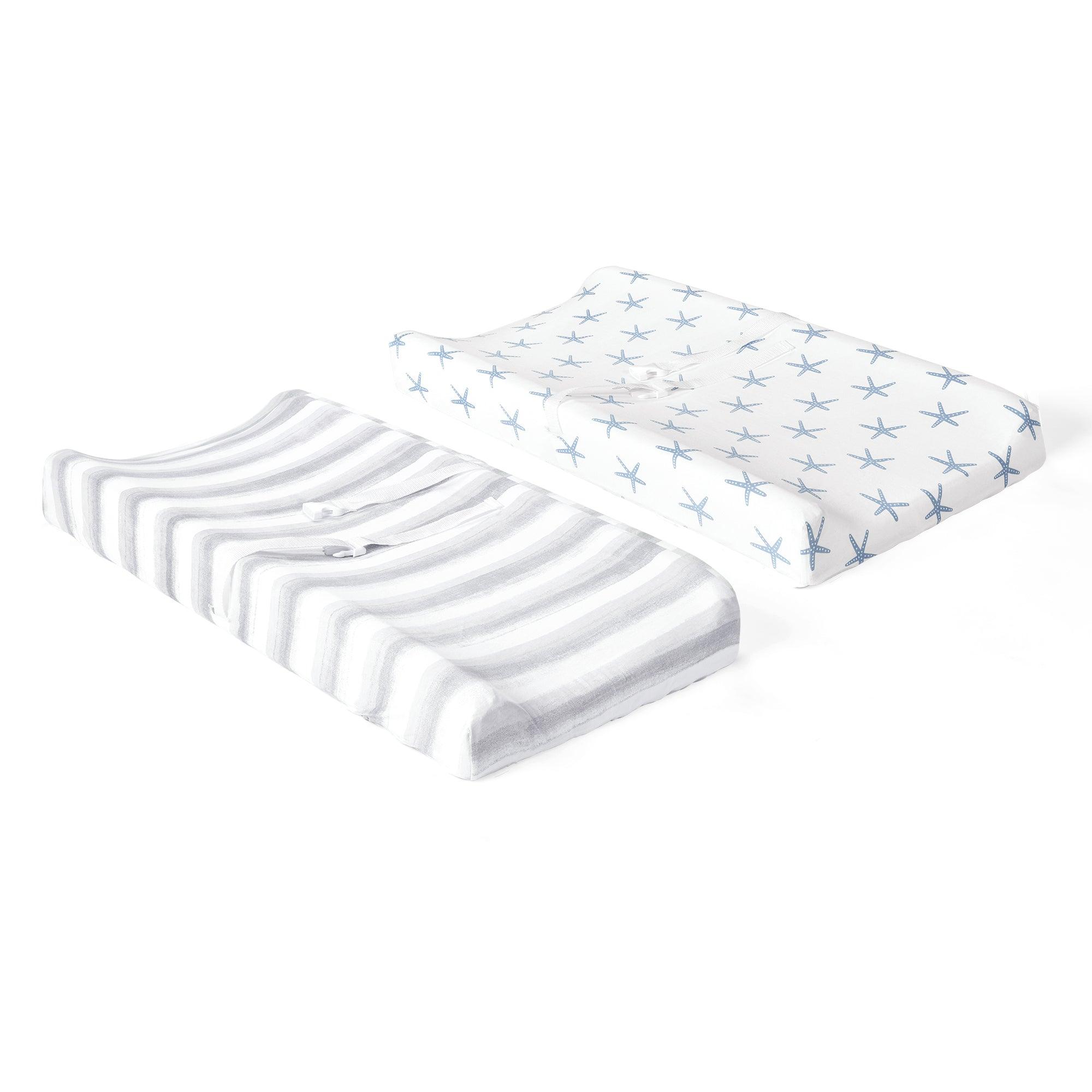 Seaside Starfish Organic Cotton Changing Pad Cover 2 Pack Set