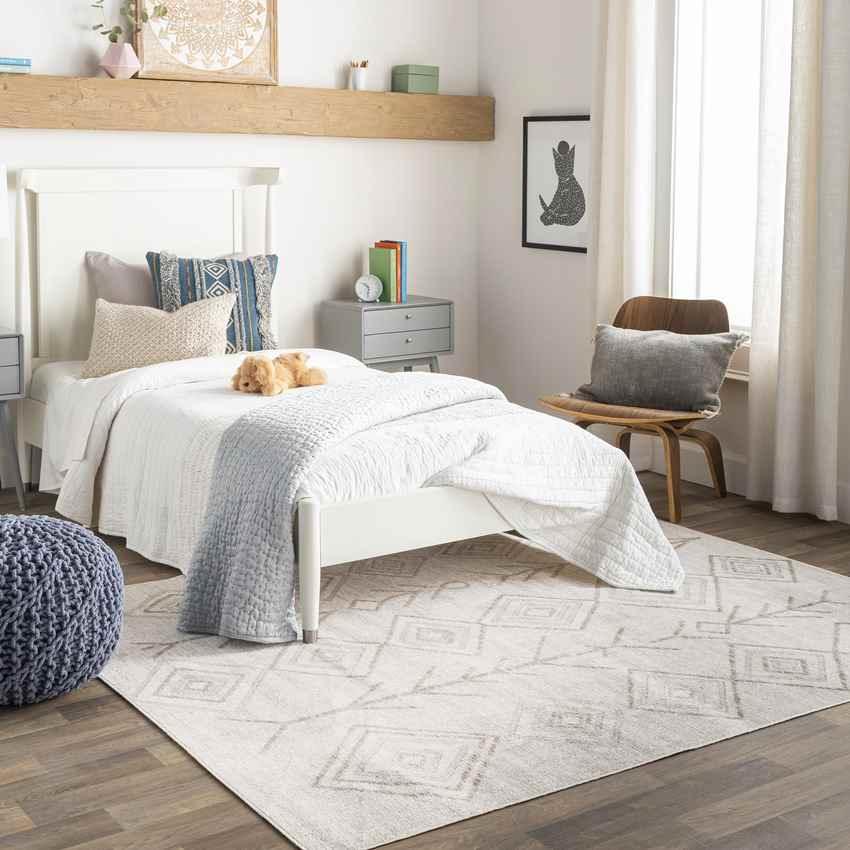 Seelyville Global Beige Washable Area Rug