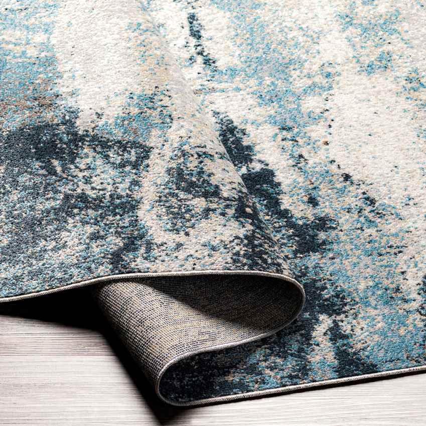 Shadeland Traditional Denim Washable Area Rug