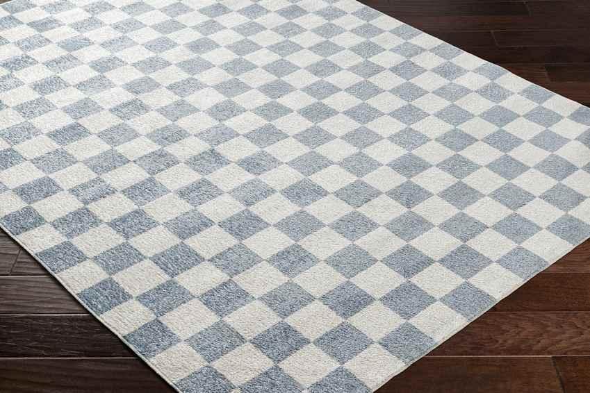 Shaquina Modern Pale Blue Washable Area Rug