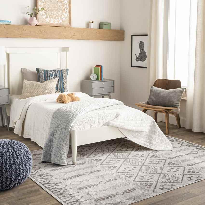 Sharpsville Cottage Beige Washable Area Rug