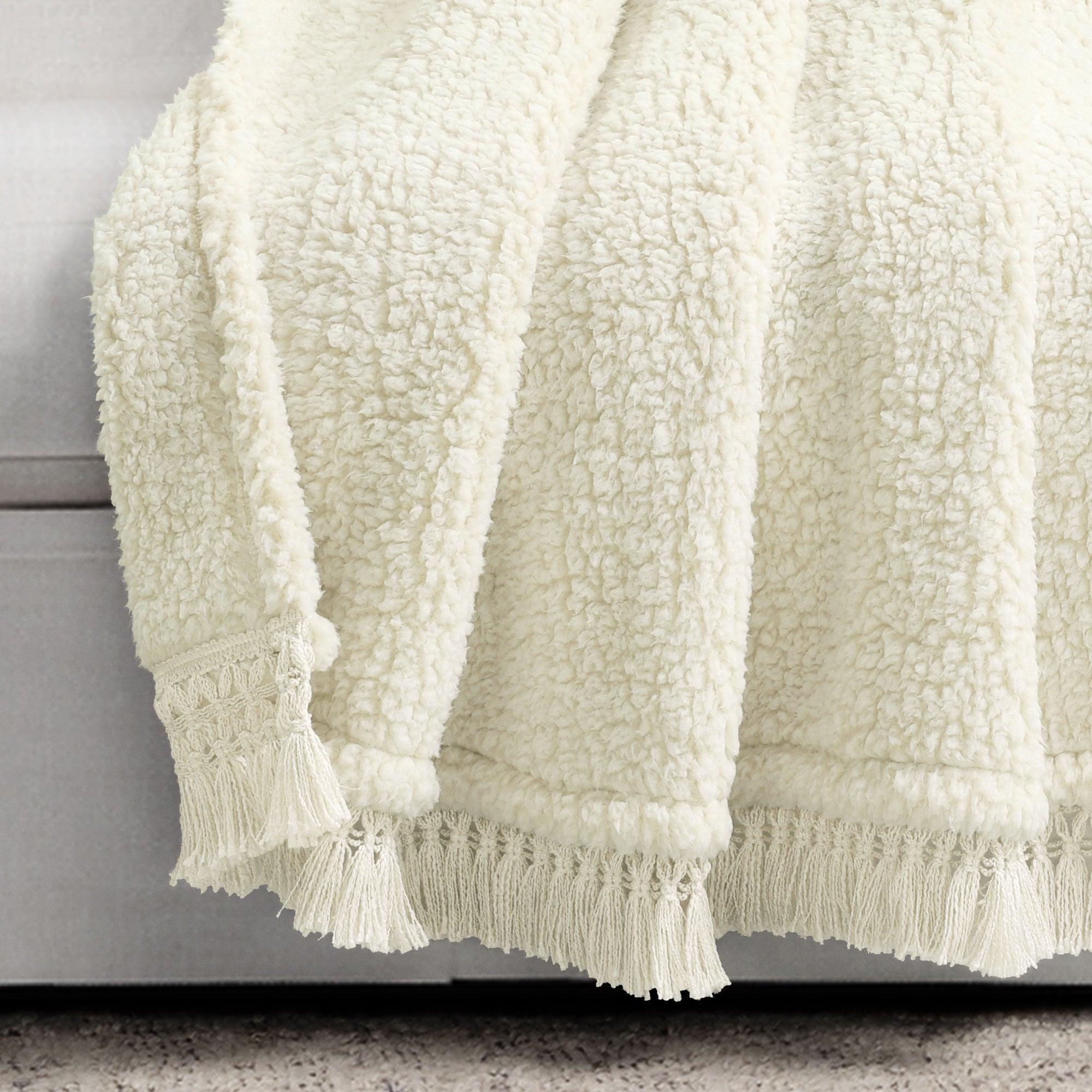 Sherpa Tassel Fringe Throw