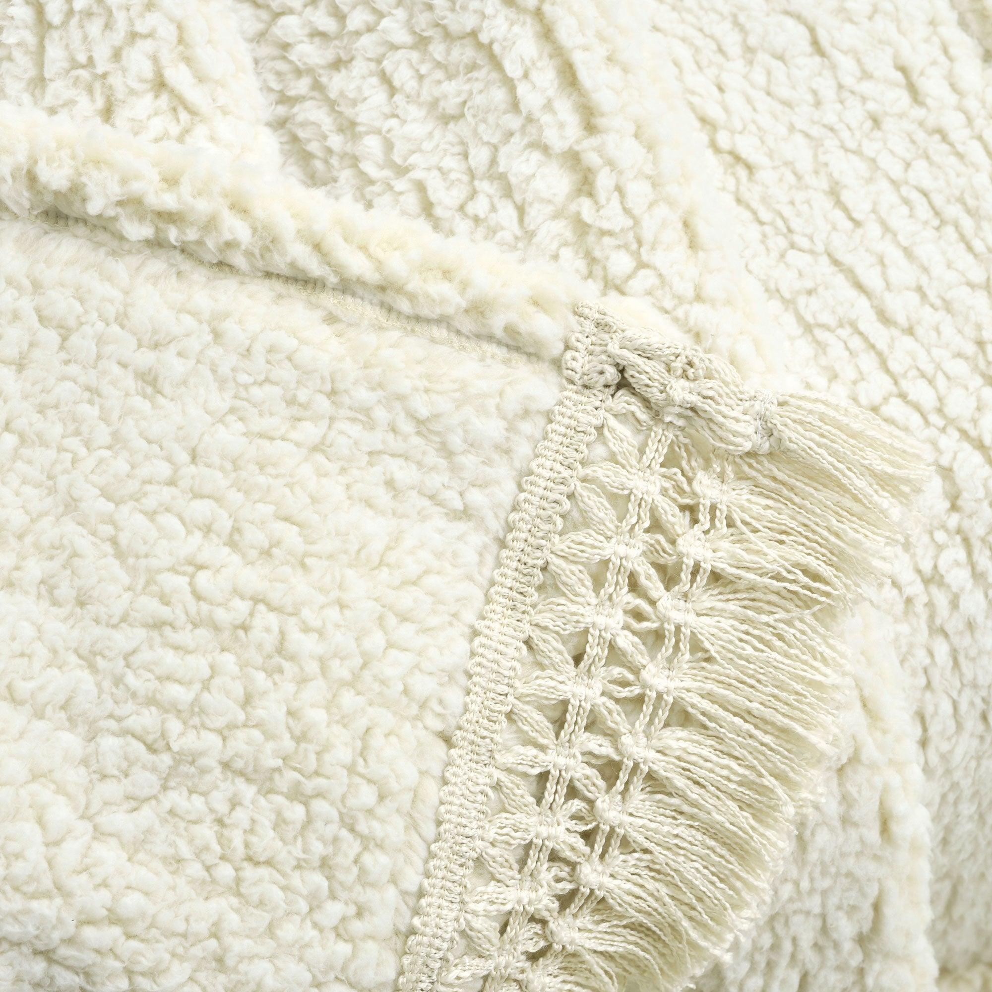 Sherpa Tassel Fringe Throw