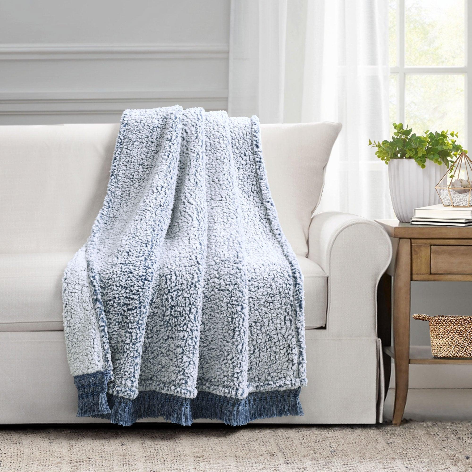 Sherpa Tassel Fringe Throw