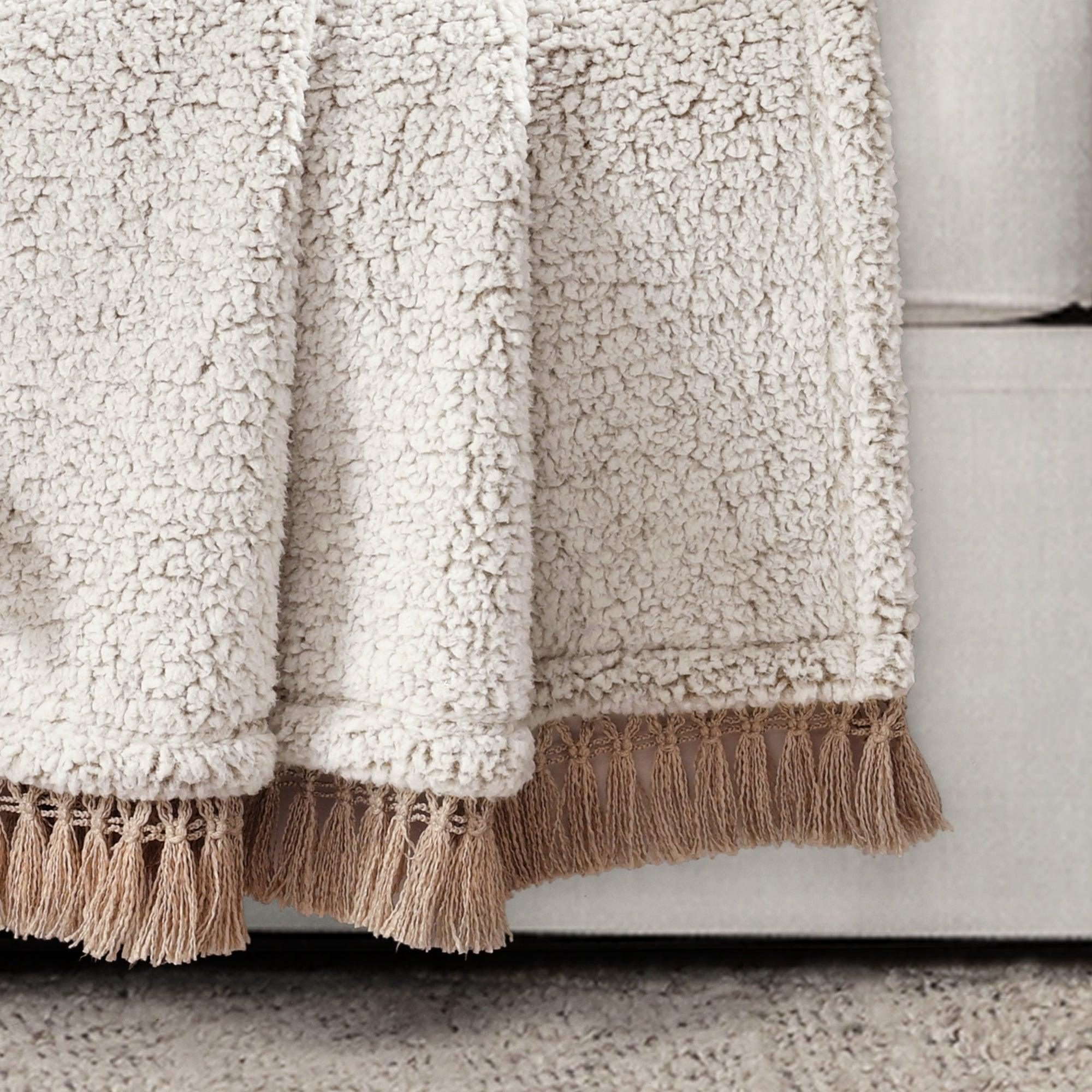 Sherpa Tassel Fringe Throw