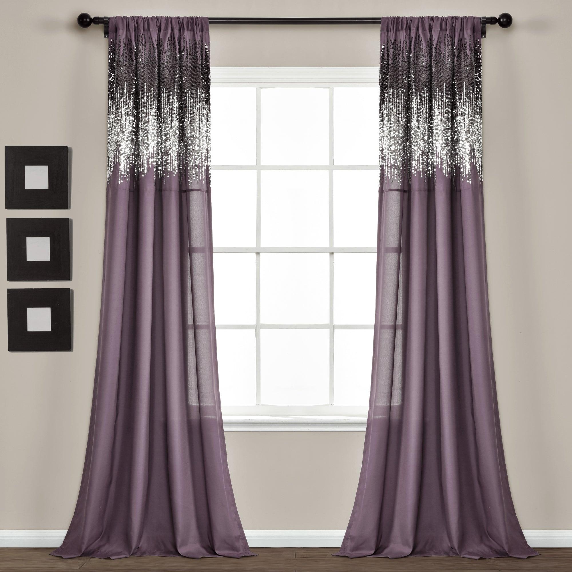 Shimmer Sequins Window Curtain Panel Set