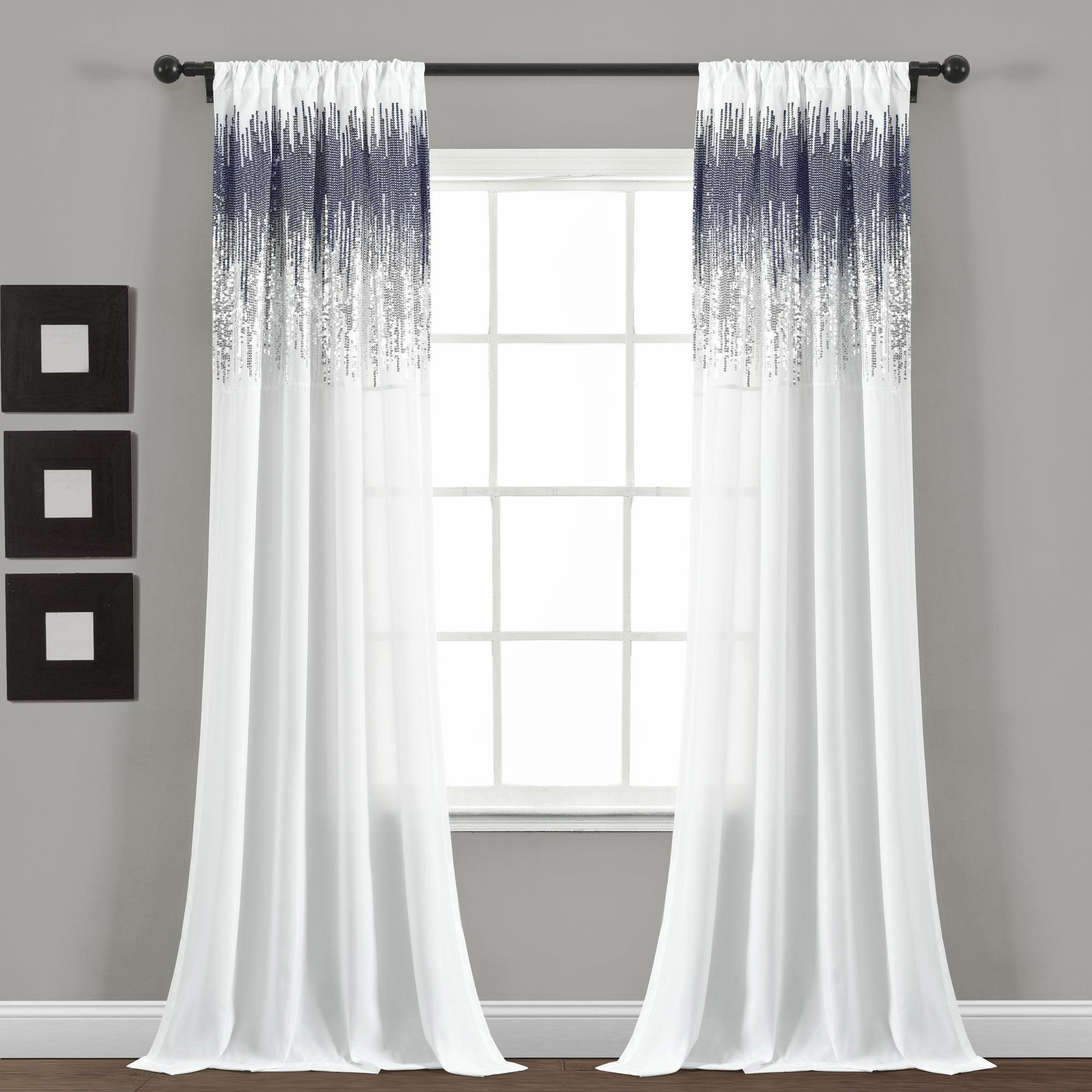 Shimmer Sequins Window Curtain Panel Set