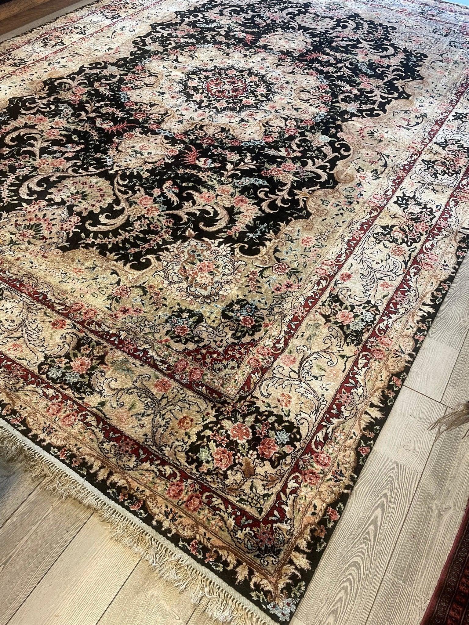 Sino-Tabriz Persian Silk Rug 10’ X 14’