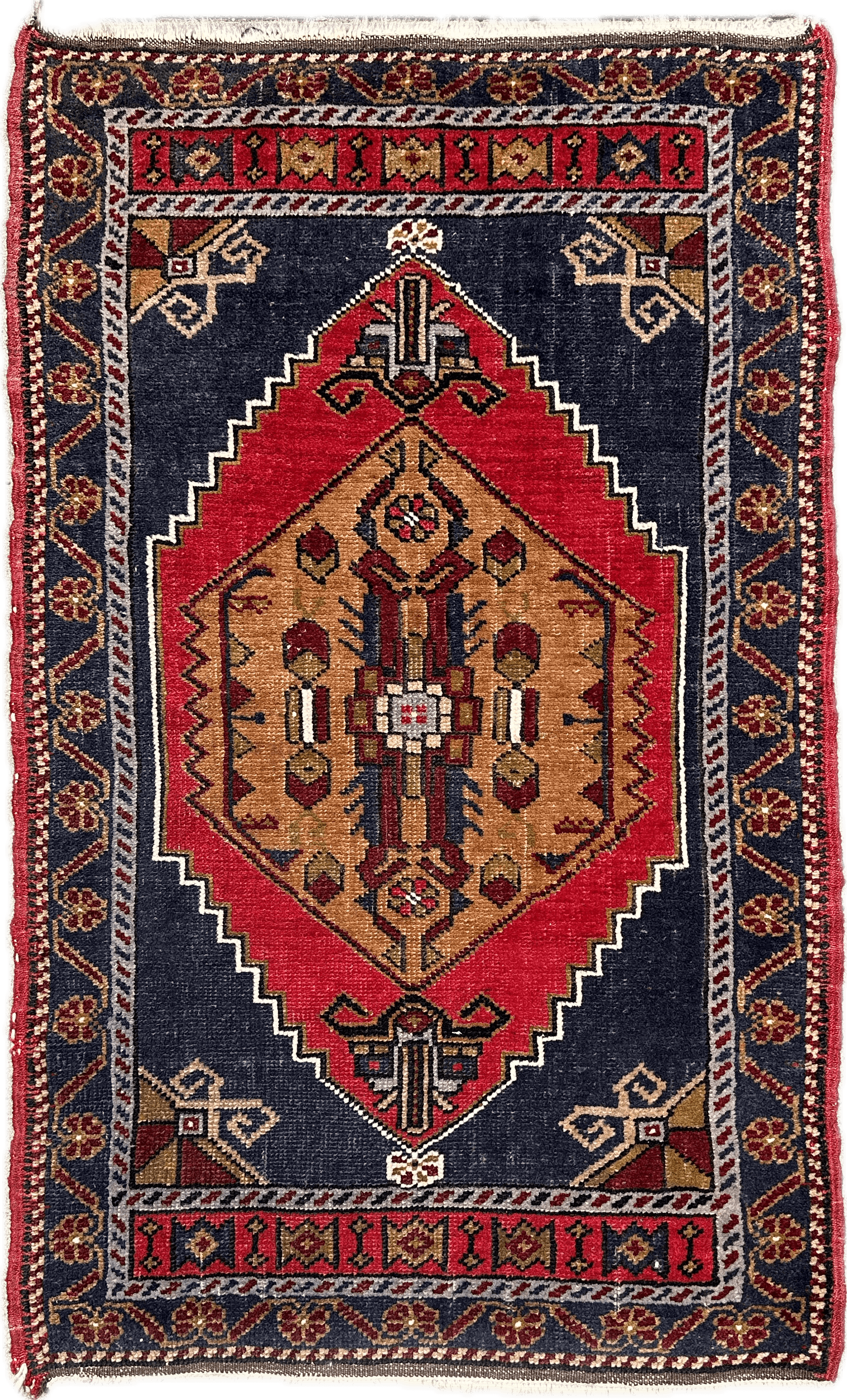 Turkish Anatolian Vintage Wool Rug 2’ x 3’4”