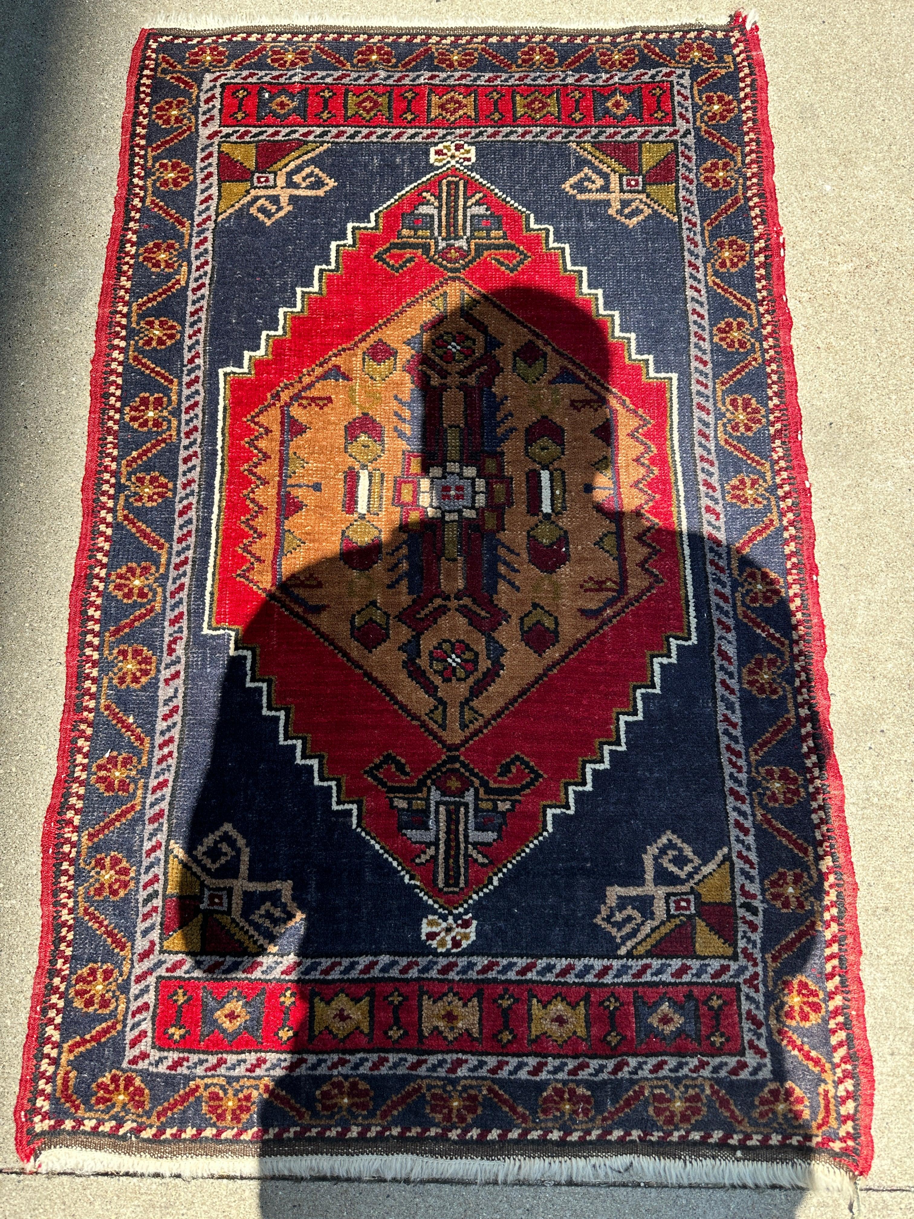 Turkish Anatolian Vintage Wool Rug 2’ x 3’4”