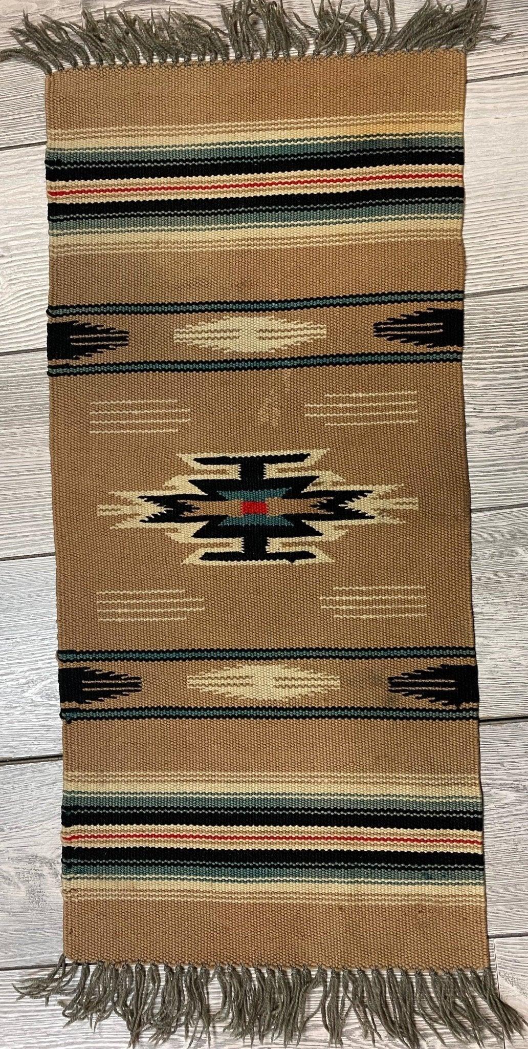 Small Mexican Hand Woven Kilim Rug 14''x30''