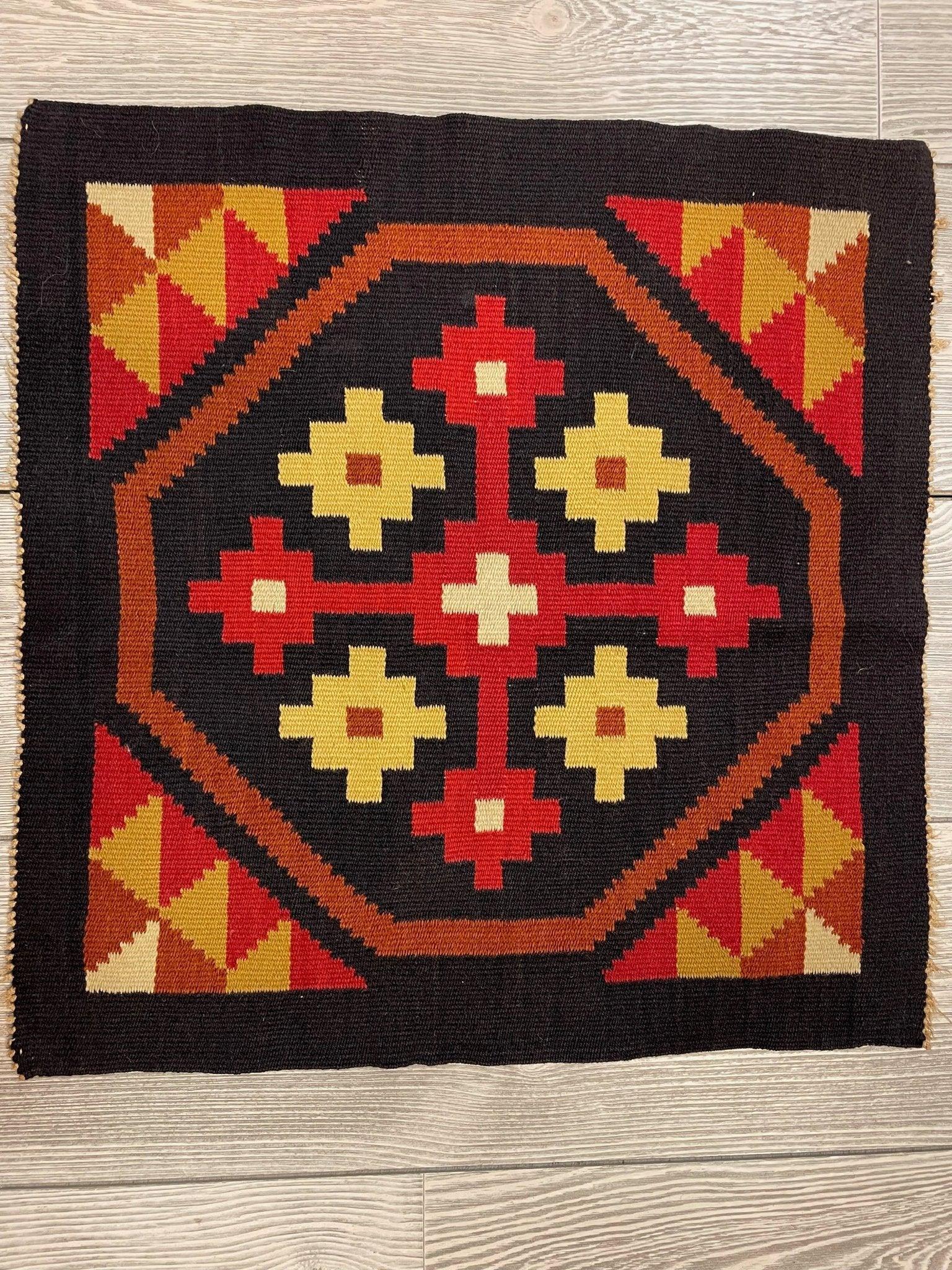 Small Mexican Hand Woven Kilim Rug 19''x19''