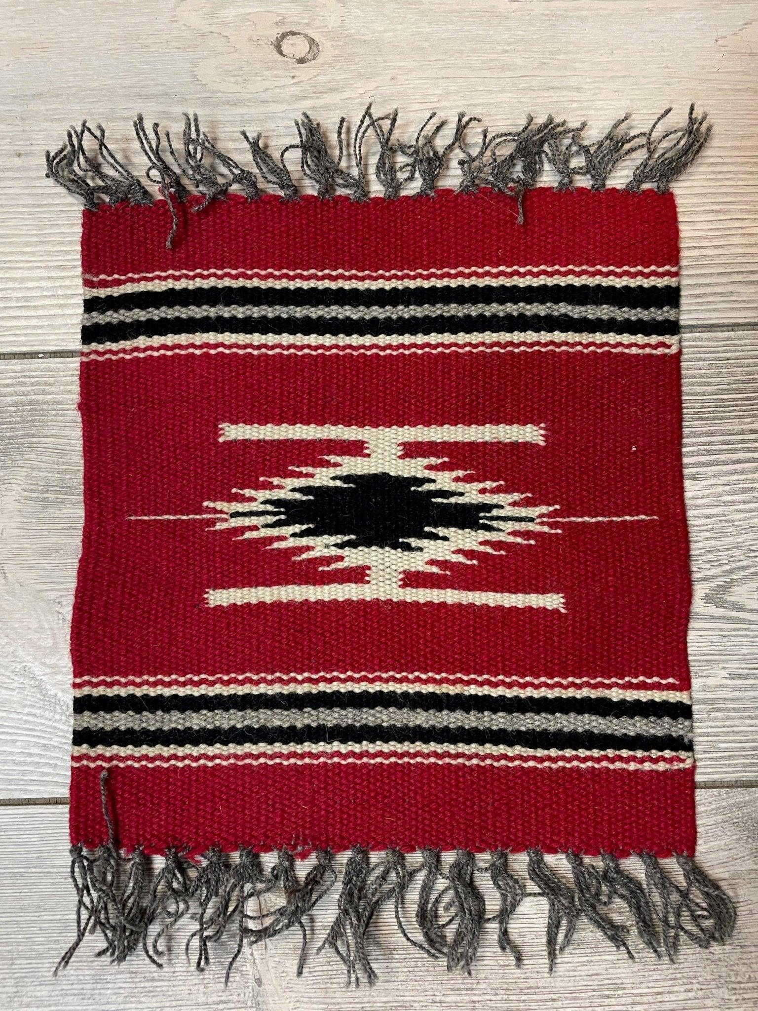 Small Mexican Hand Woven Kilim Rug 9''x12''