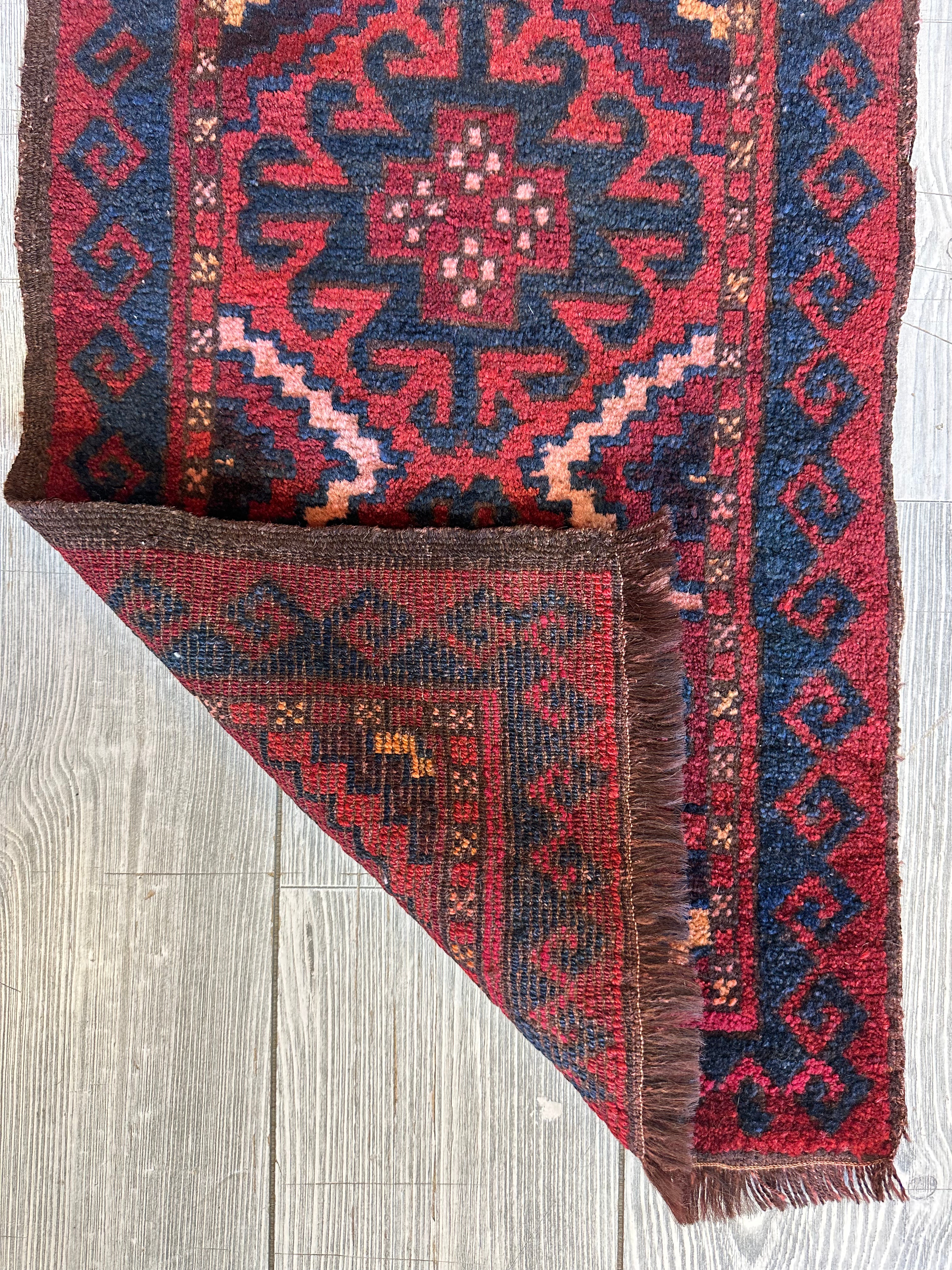 Small Vintage Tribal Baluch Rug - 18" X 36"