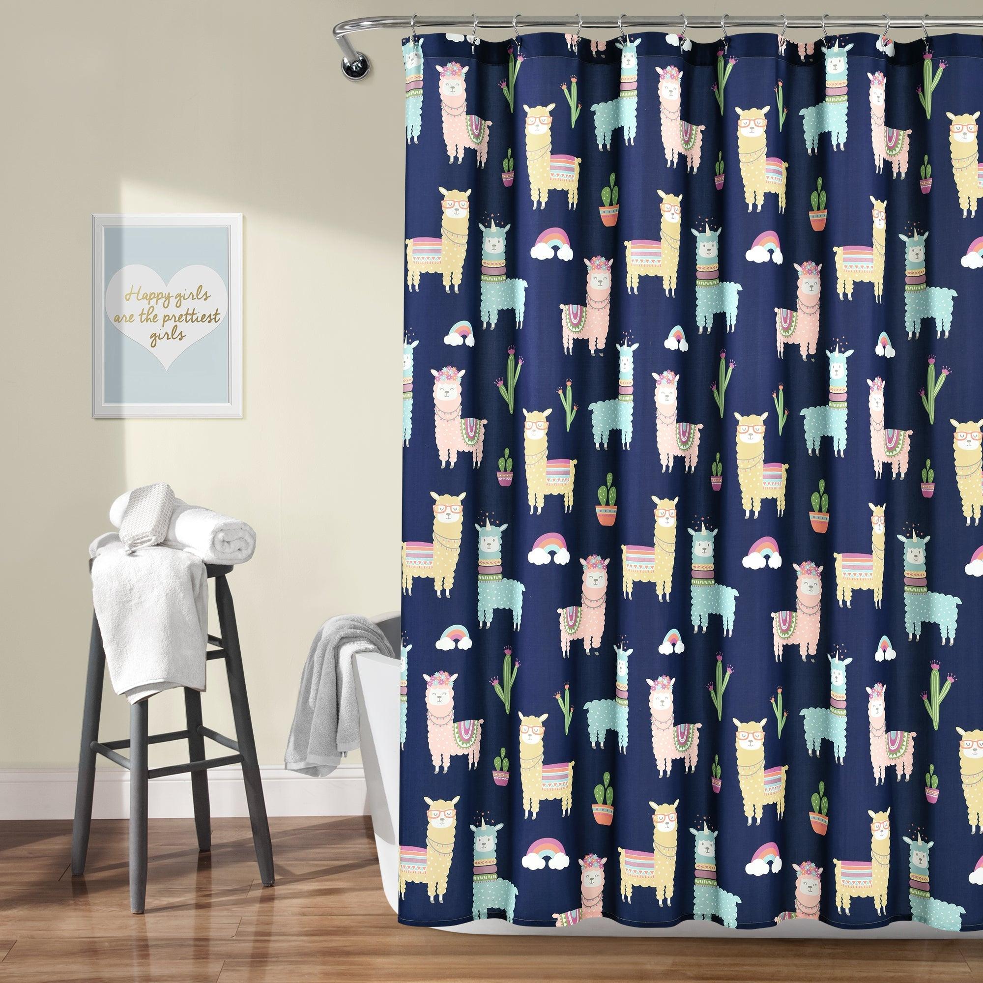 Southwest Llama Cactus Shower Curtain