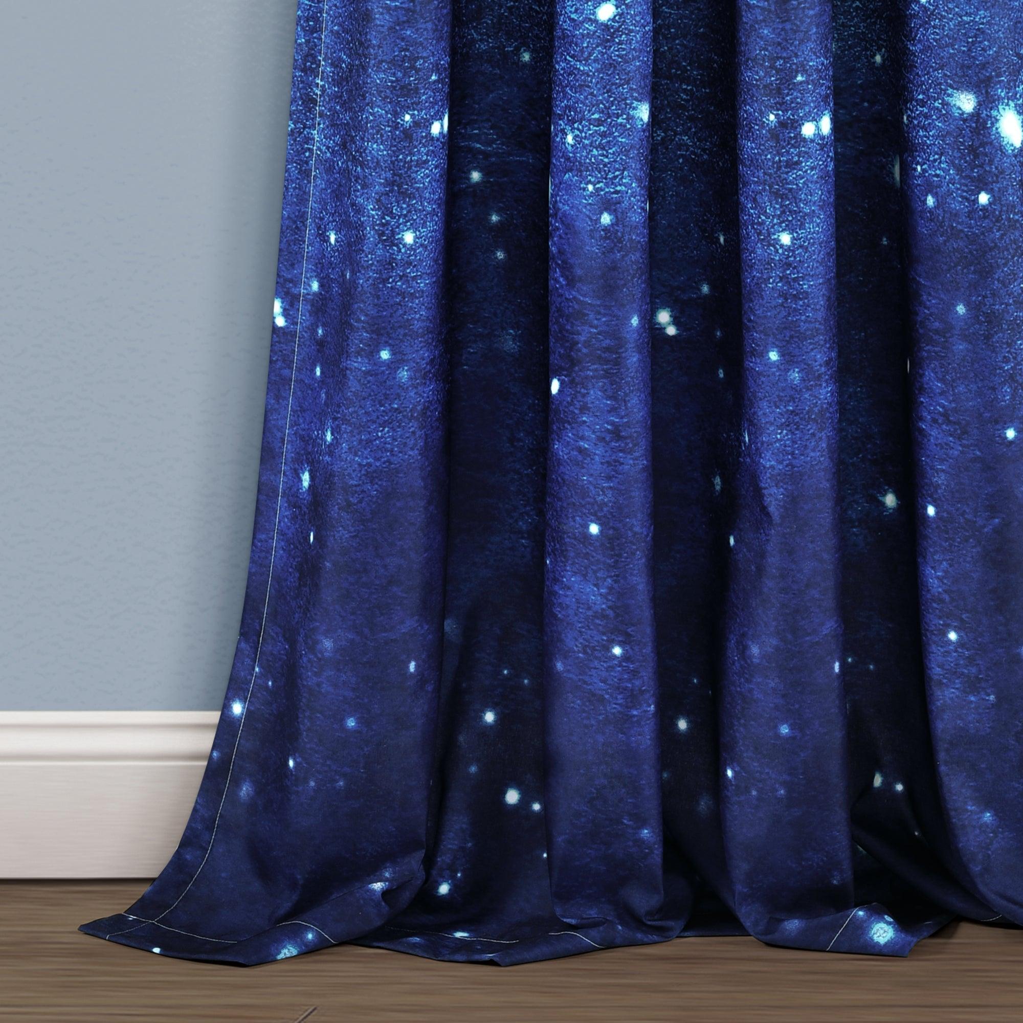 Space Star Ombre Window Curtain Panel Set