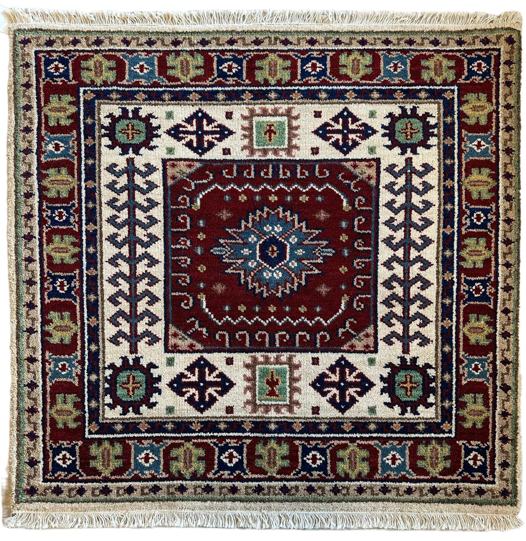 Square Indo-Kazak Rug 3'2” x3'4”