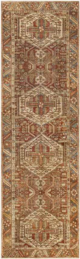 St David Global Burnt Orange Washable Area Rug