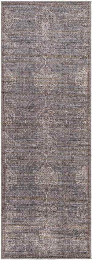 St John Traditional Brown Washable Area Rug